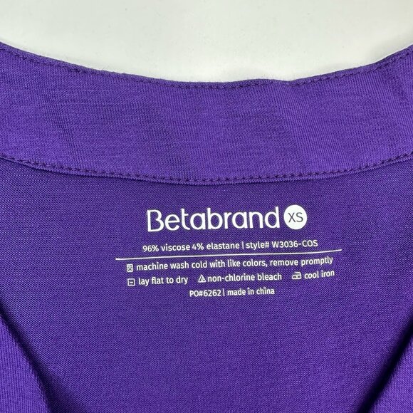 Betabrand Women’s NWOT Purple V-Neck Short Sleeve Hi-Low T-Shirt Extra Small/C36 - Picture 7 of 11